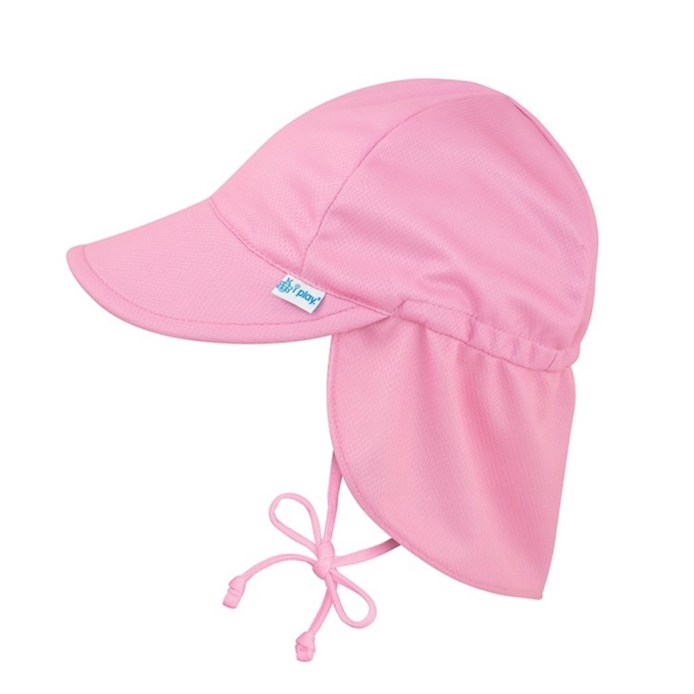 The i Play Breathable Flap Sun Protection Hat in Pink - 0-6 months